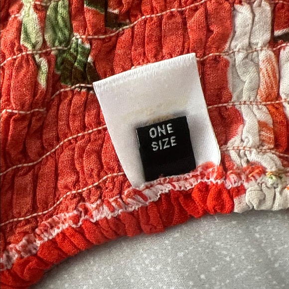 GOGO Orange & Yellow Hawaiian Floral 100% Rayon stretch in top size M used once - Picture 9 of 16